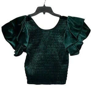 NWT Evolution Ruffled Top Green Women's Size‎ XL Elegant